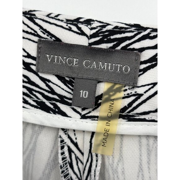 Vince Camuto Printed Trouser Pant White Black Size 10 - Picture 5 of 6